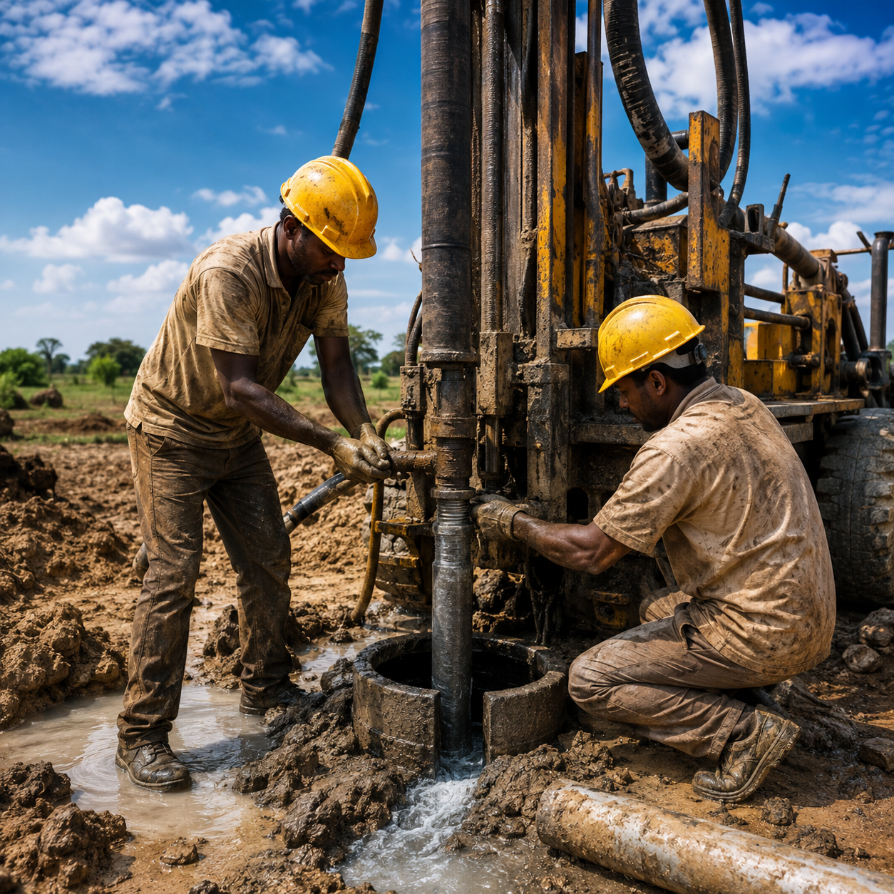 Reboring an existing borewell that has lost water